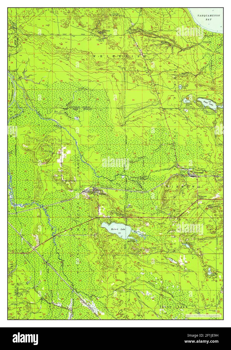 Eckerman, Michigan, map 1951, 1:62500, United States of America by Timeless Maps, data U.S. Geological Survey Stock Photo