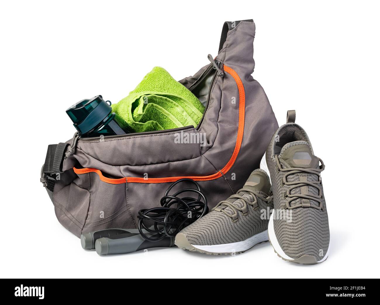 Sports bag with sports equipment Stock Photo
