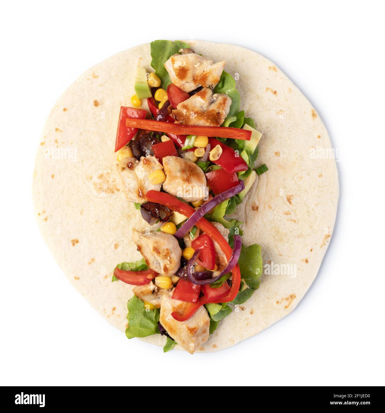 Burrito with vegetables and tortilla, Stock Photo