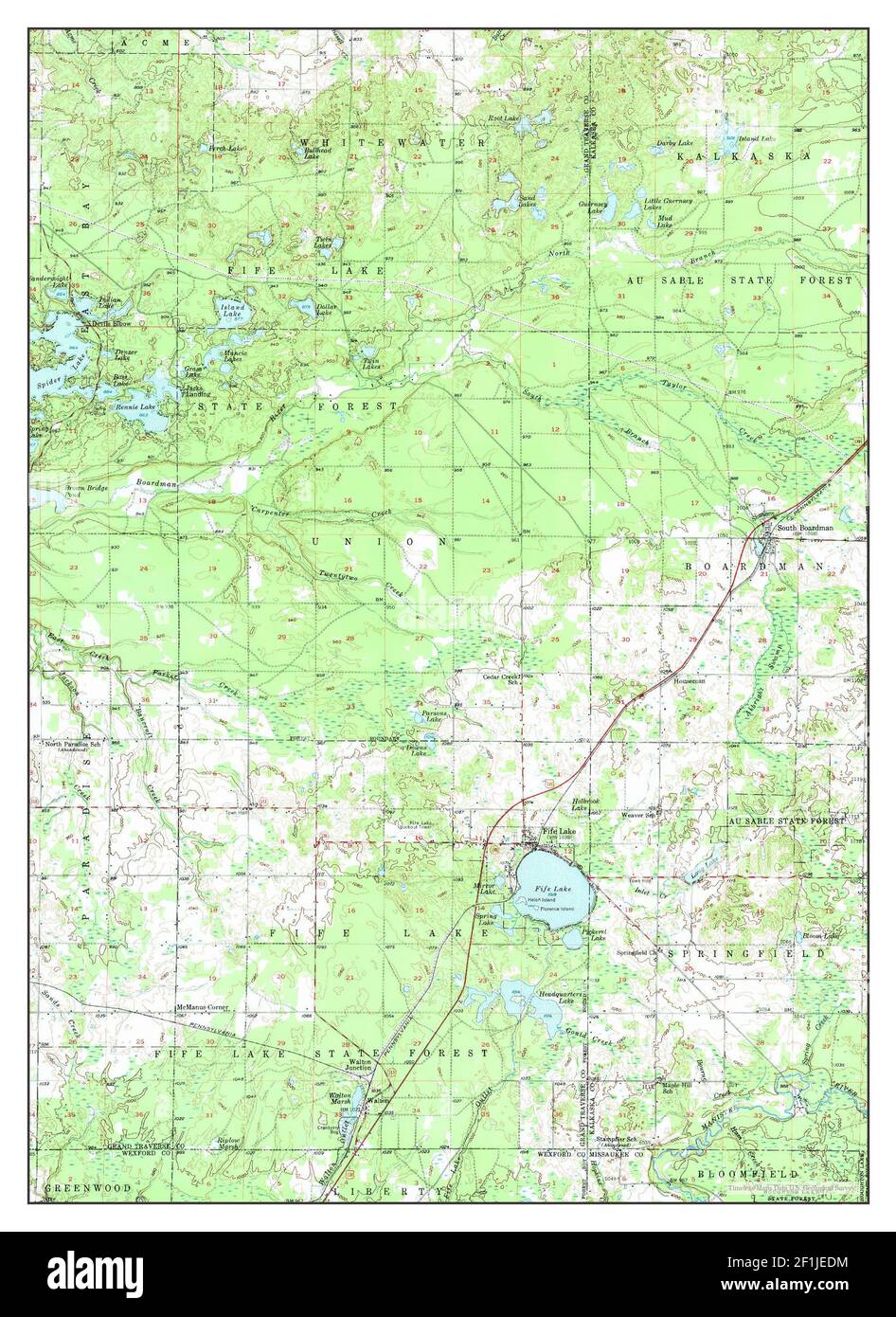 Fife Lake, Michigan, map 1956, 162500, United States of America by