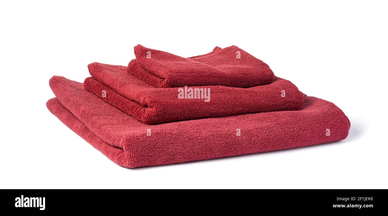 Bath towel isolated on white Stock Photo