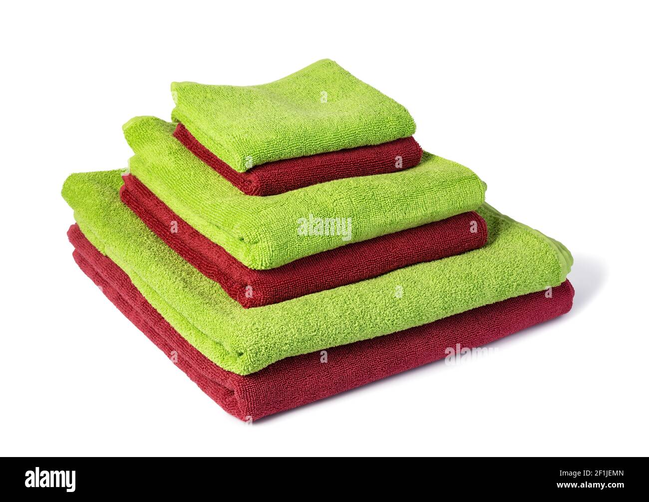 Bath towel isolated on white Stock Photo