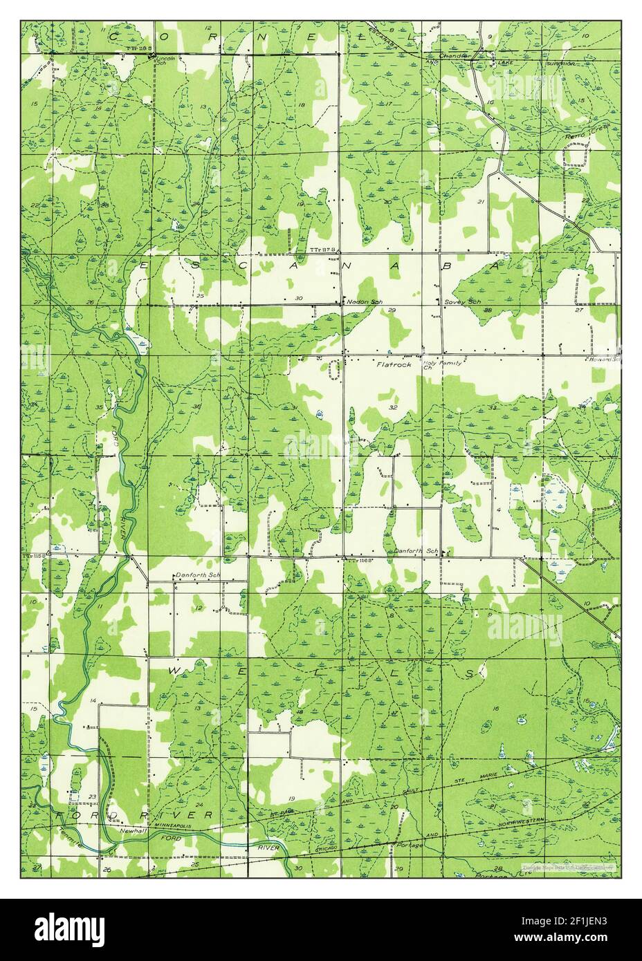 Gladstone SW, Michigan, map 1932, 131680, United States of America by