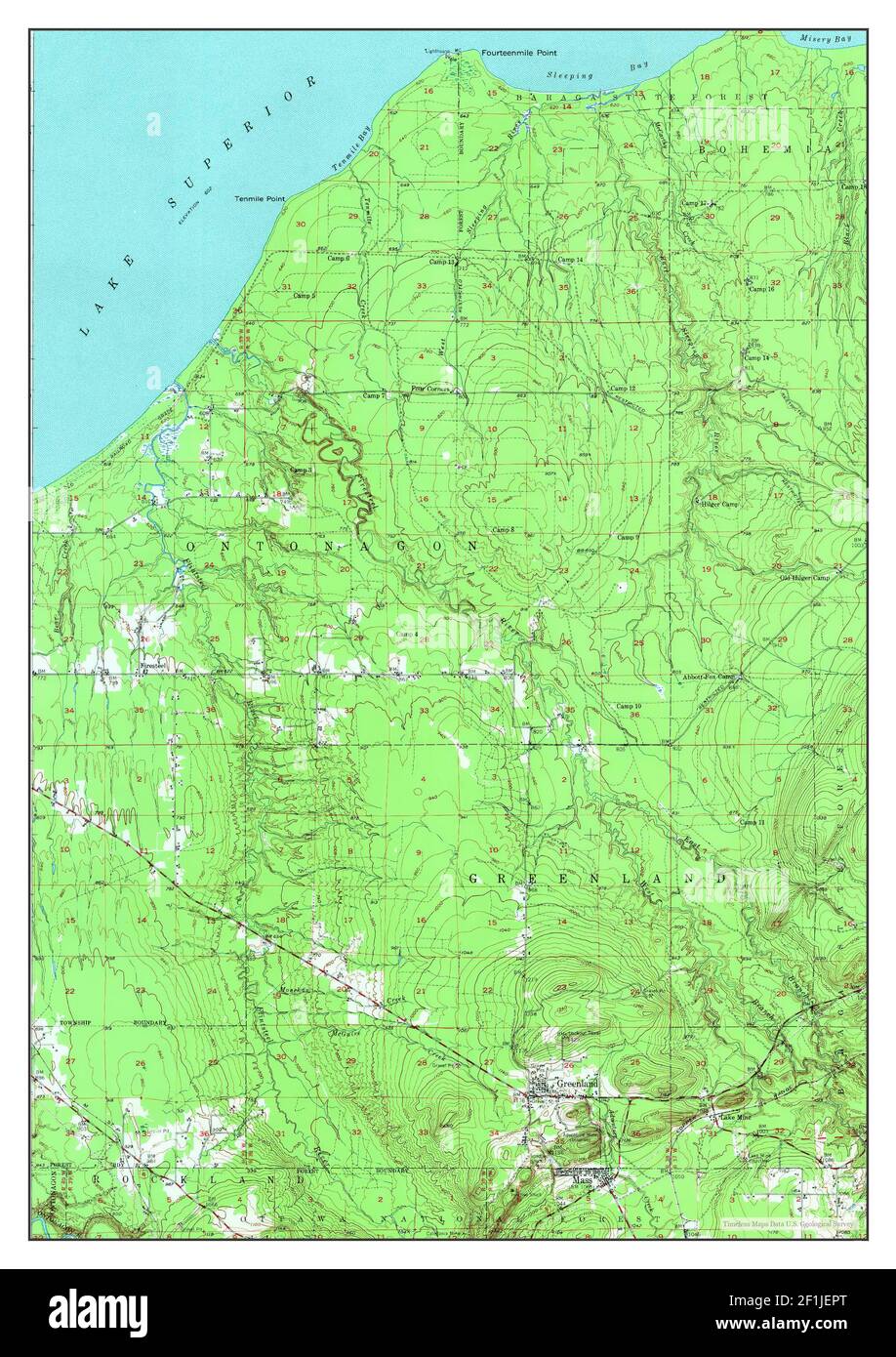 Greenland Michigan Map 1950 162500 United States Of America By Timeless Maps Data Us Geological Survey 2F1JEPT 