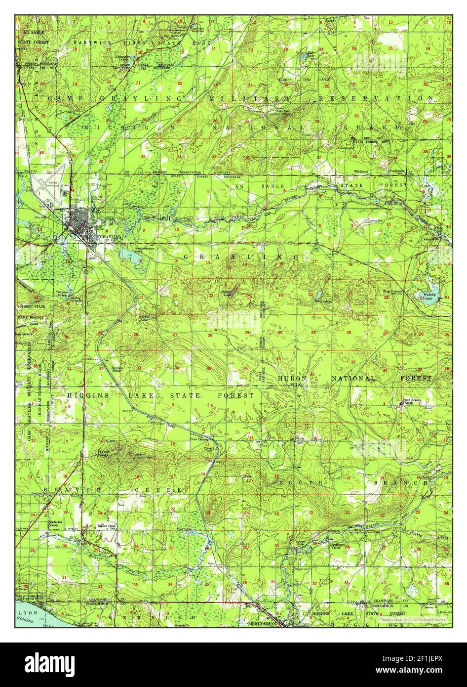 Grayling, Michigan, map 1949, 162500, United States of America by