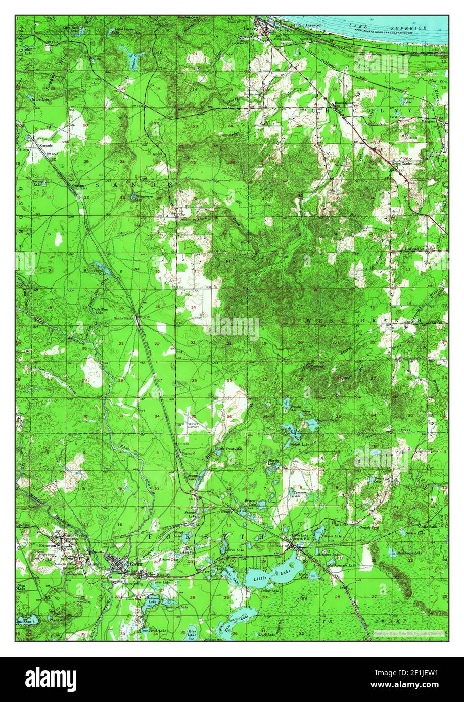Gwinn, Michigan, map 1952, 162500, United States of America by
