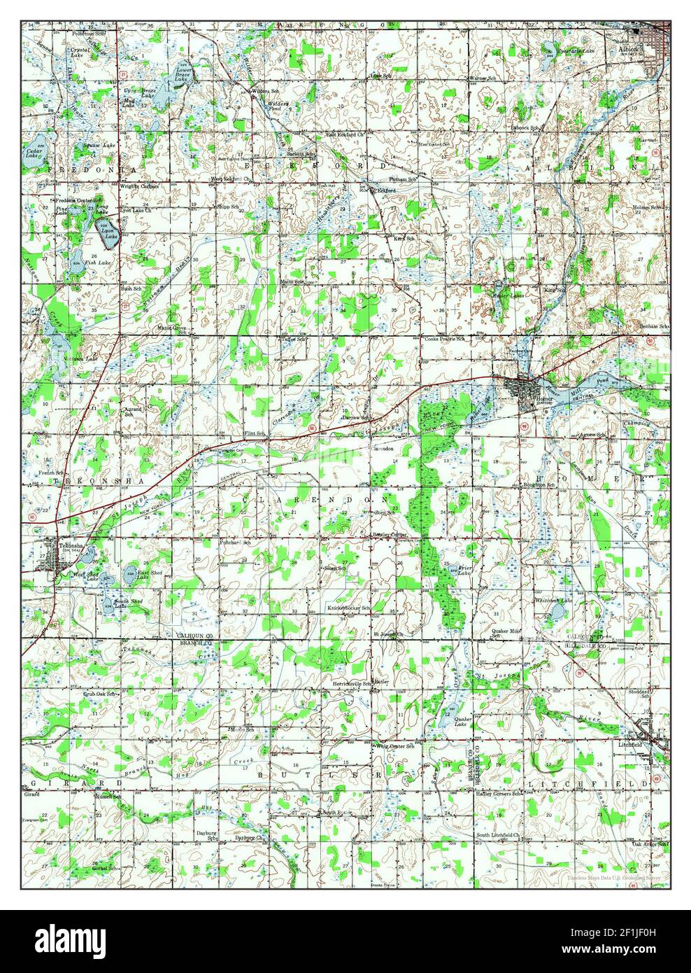 Homer michigan map hi-res stock photography and images - Alamy