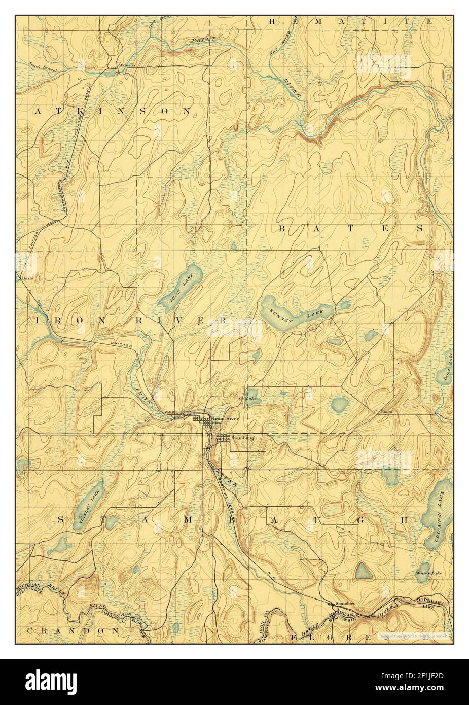 Iron River, Michigan, map 1898, 1:62500, United States of America by 