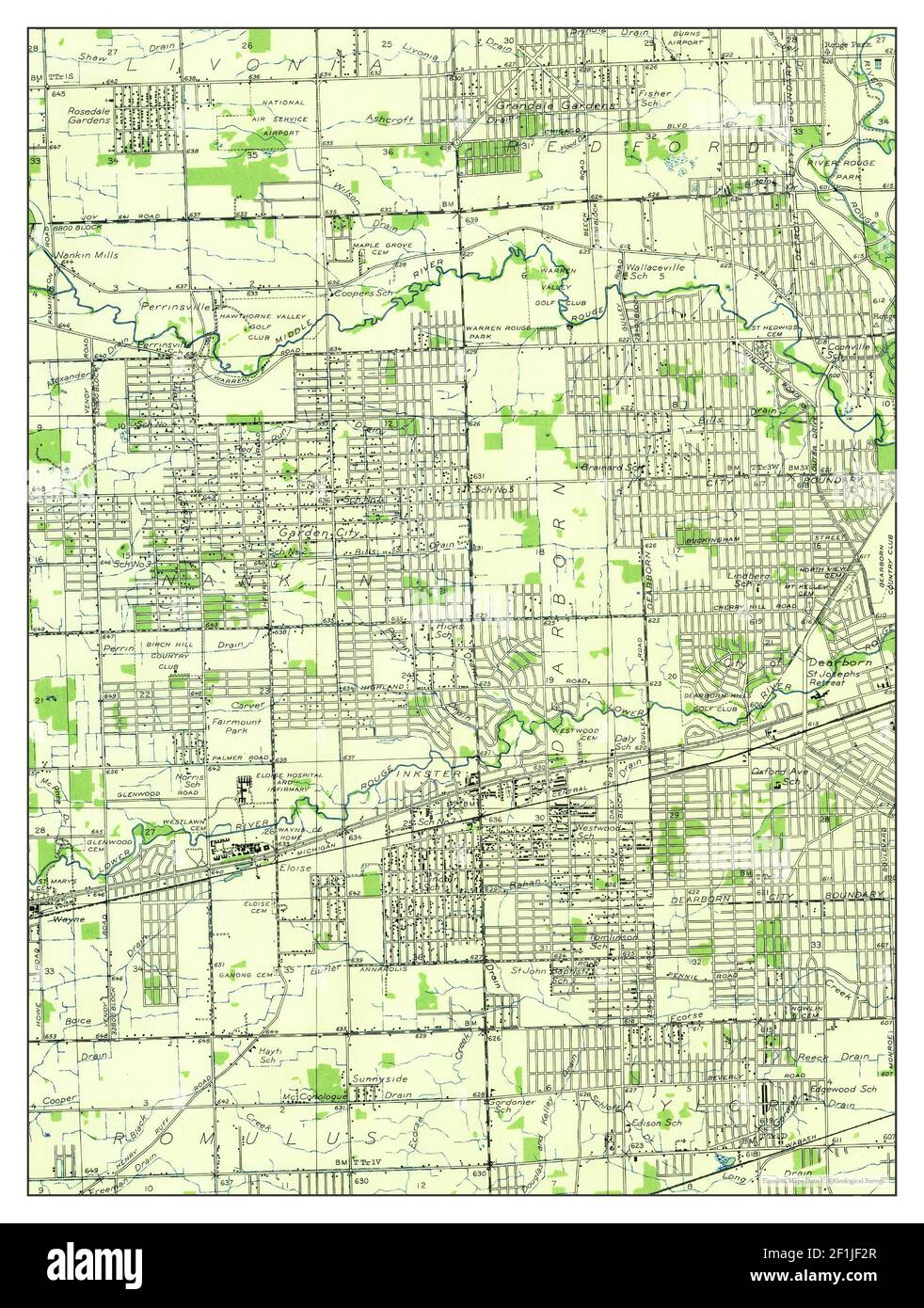 Inkster, Michigan, map 1936, 131680, United States of America by
