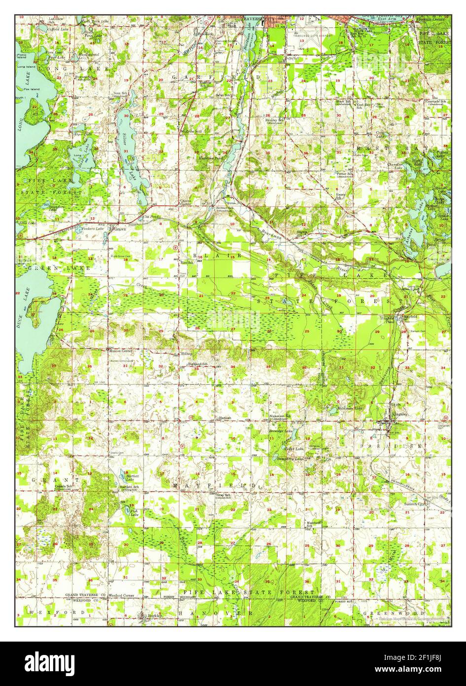 Kingsley, Michigan, map 1956, 162500, United States of America by