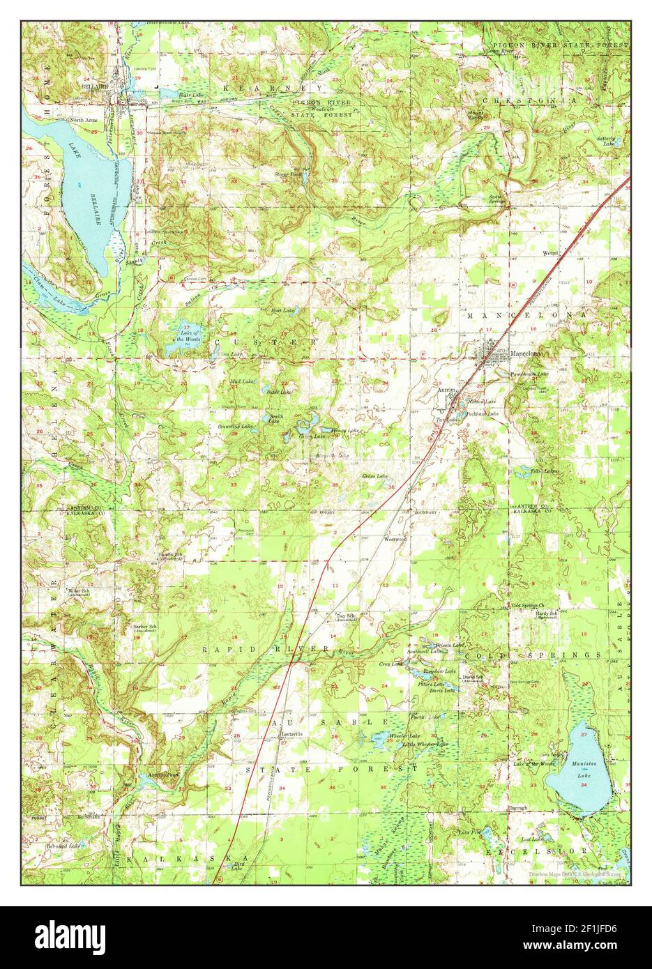 Mancelona michigan map hires stock photography and images Alamy