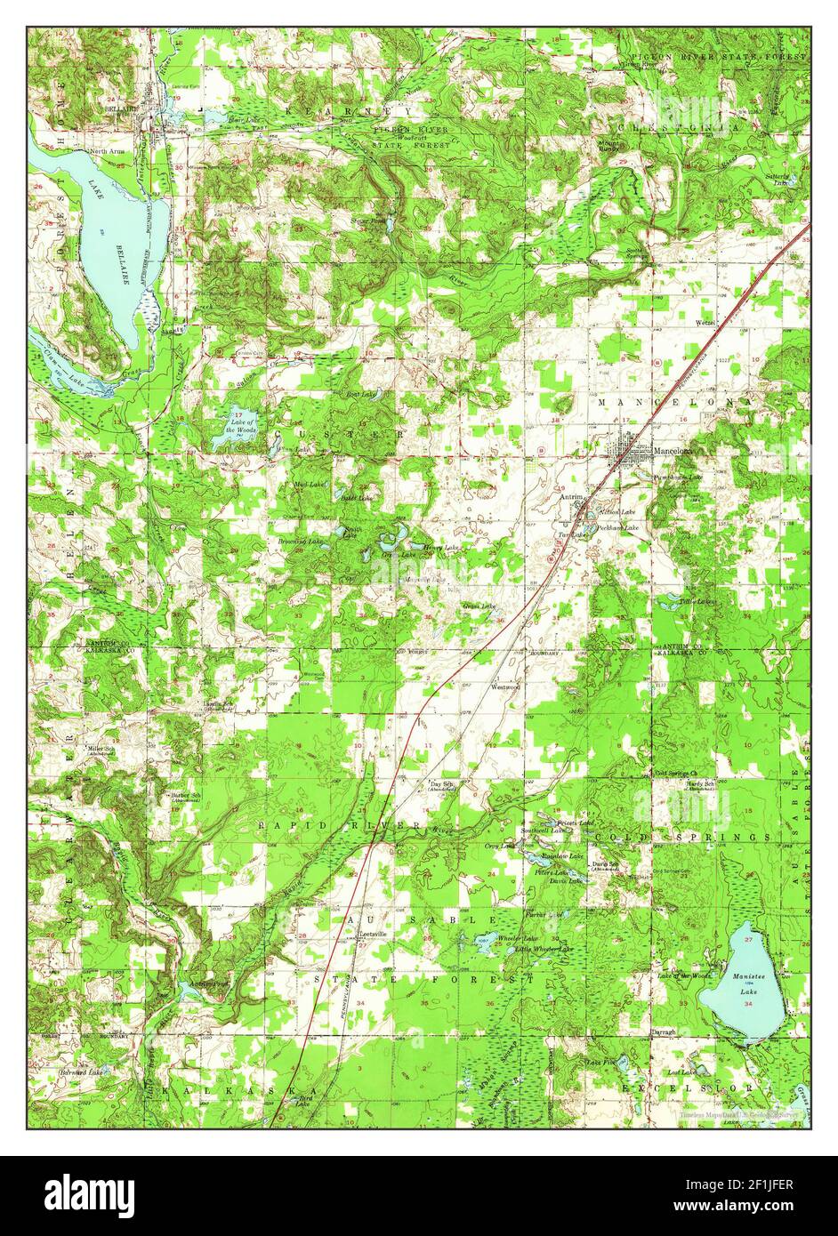 Mancelona, Michigan, map 1956, 162500, United States of America by