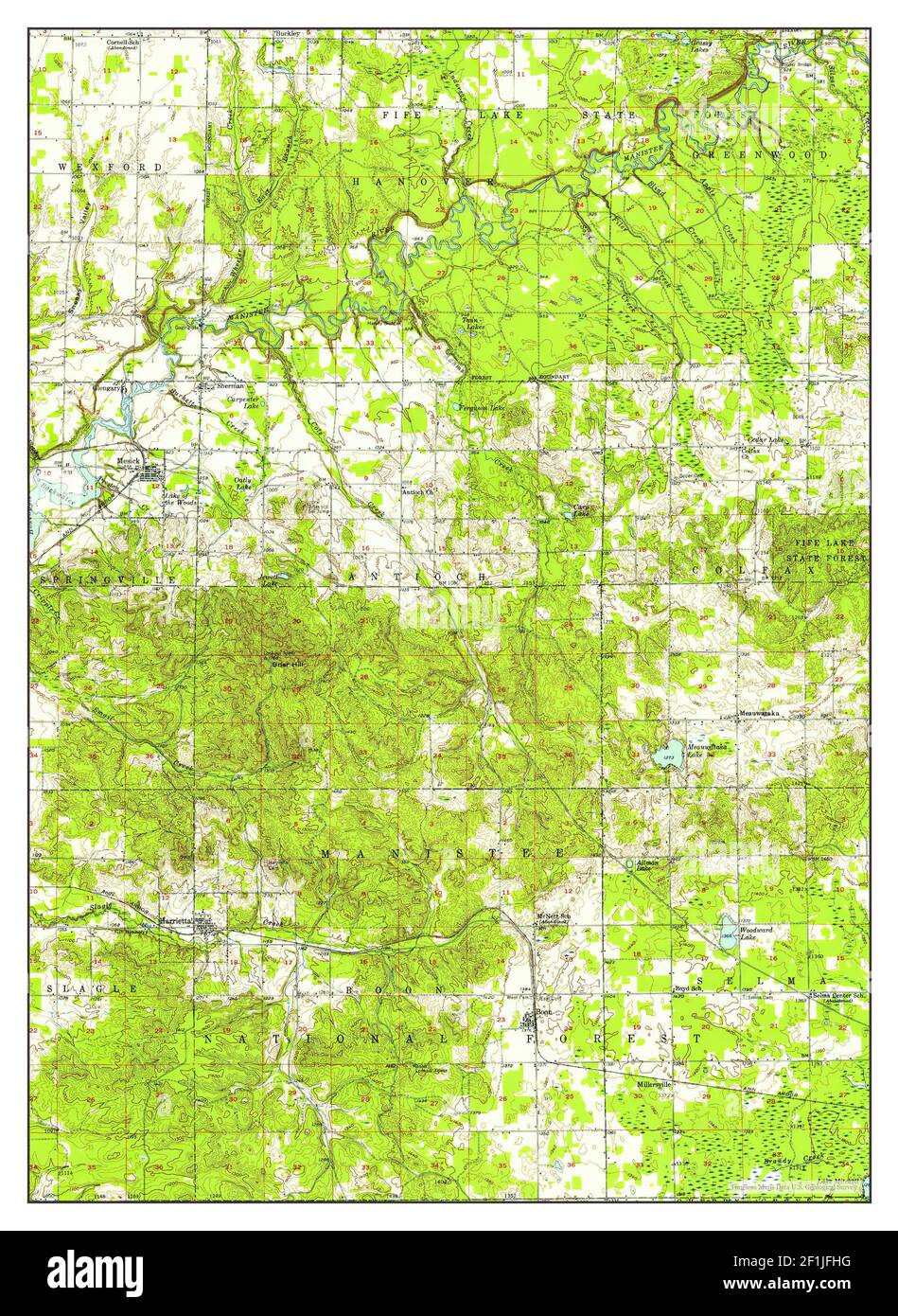 Mesick, Michigan, map 1956, 162500, United States of America by Timeless Maps, data U.S