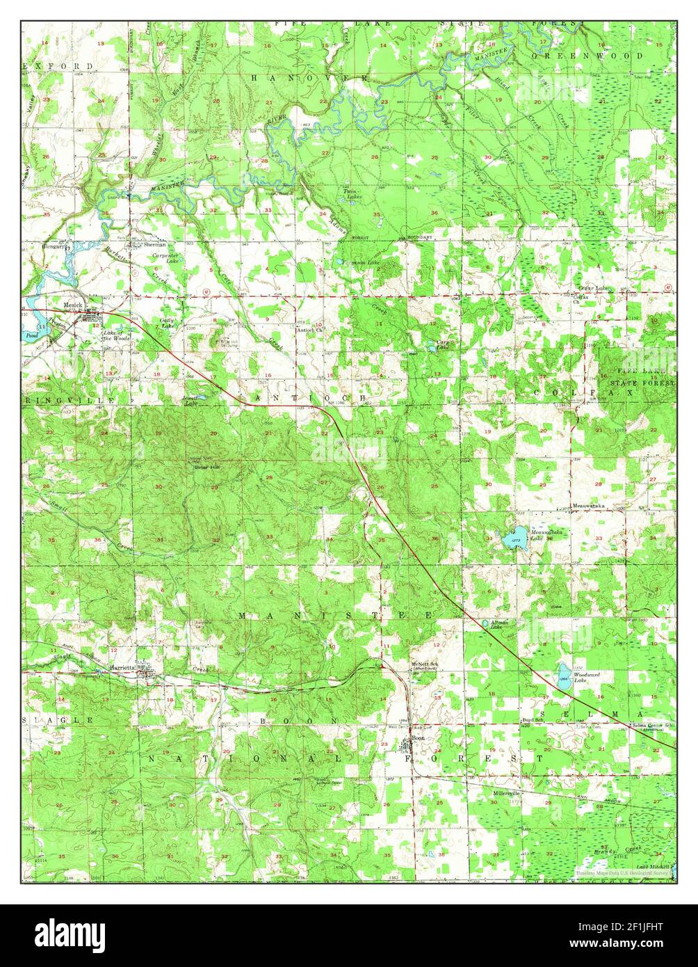 Mesick, Michigan, map 1956, 162500, United States of America by Timeless Maps, data U.S