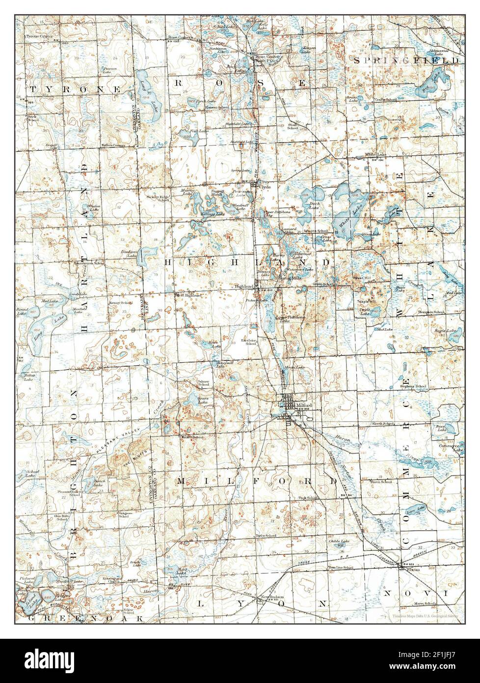 Milford, Michigan, map 1909, 162500, United States of America by Timeless Maps, data U.S