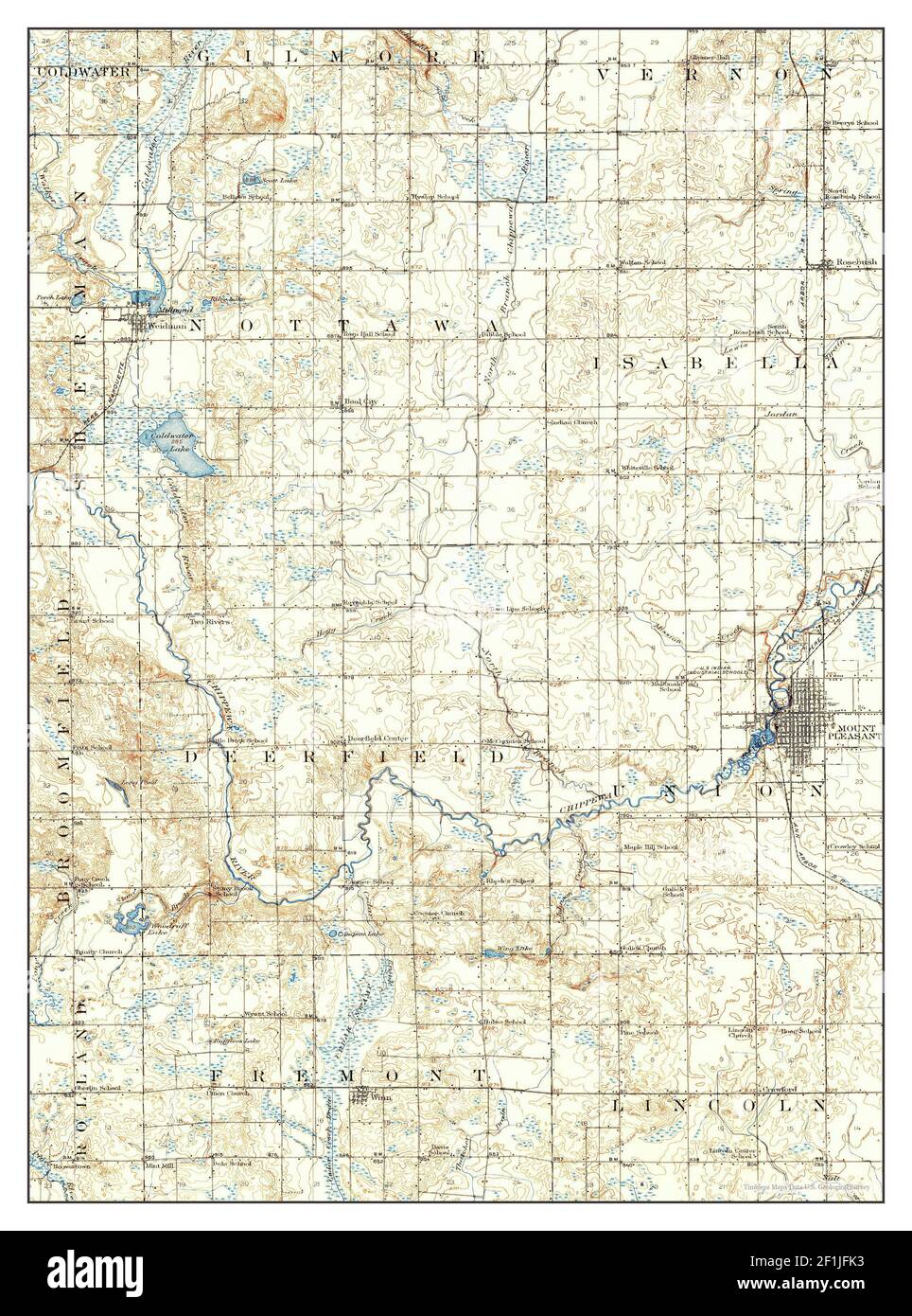 Mount Pleasant, Michigan, map 1919, 162500, United States of America