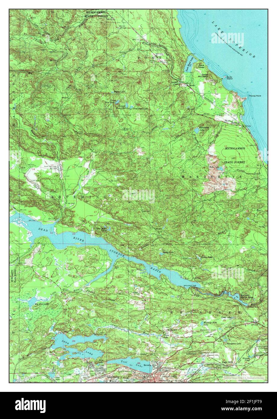 Negaunee, Michigan, map 1954, 162500, United States of America by