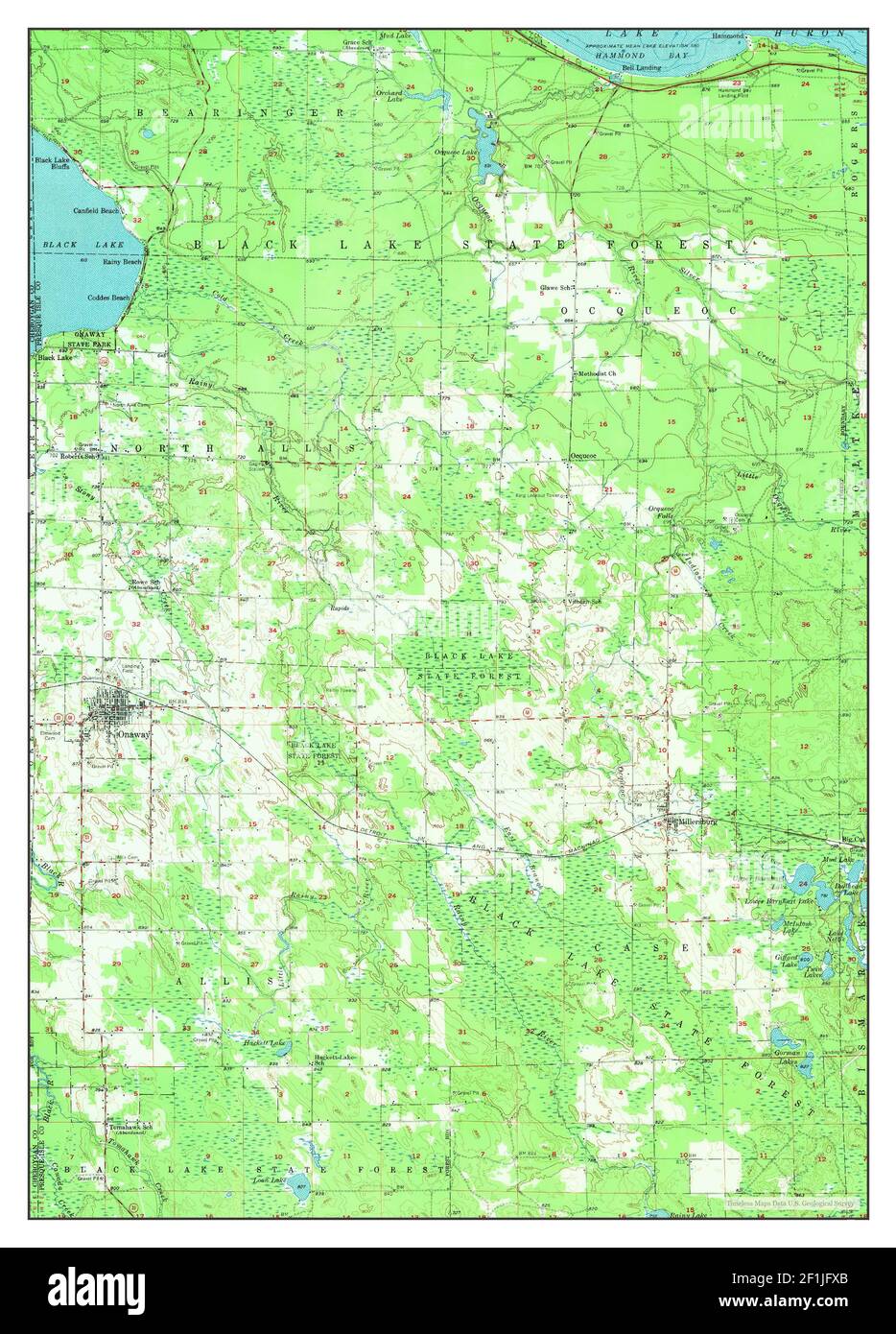 Onaway, Michigan, map 1957, 162500, United States of America by