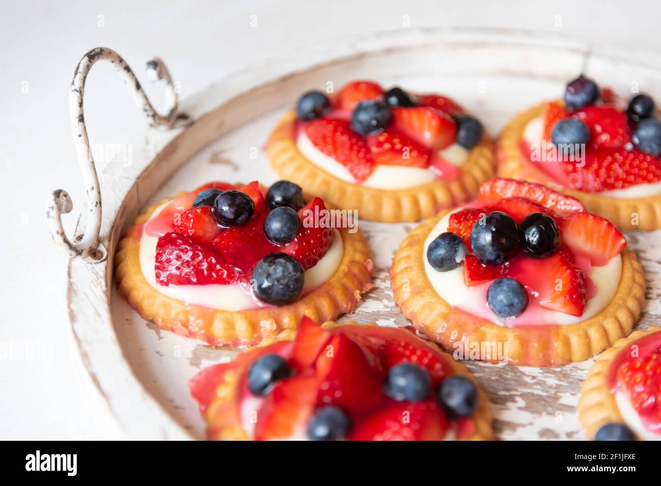 Strawberry&blueberry tarts Stock Photo
