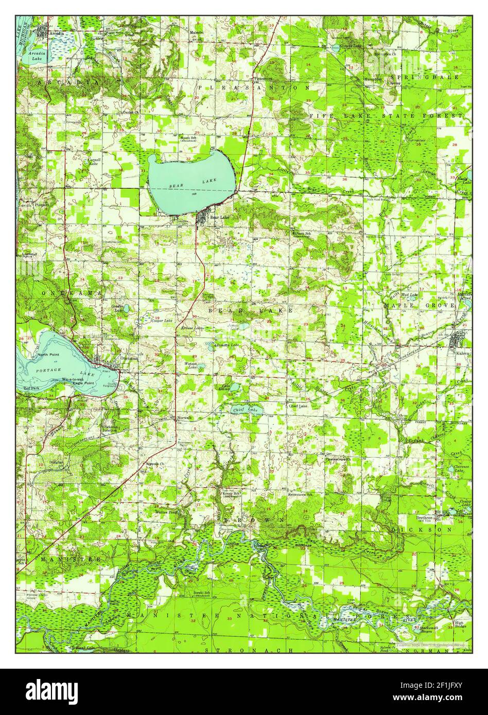 Onekama, Michigan, map 1956, 162500, United States of America by