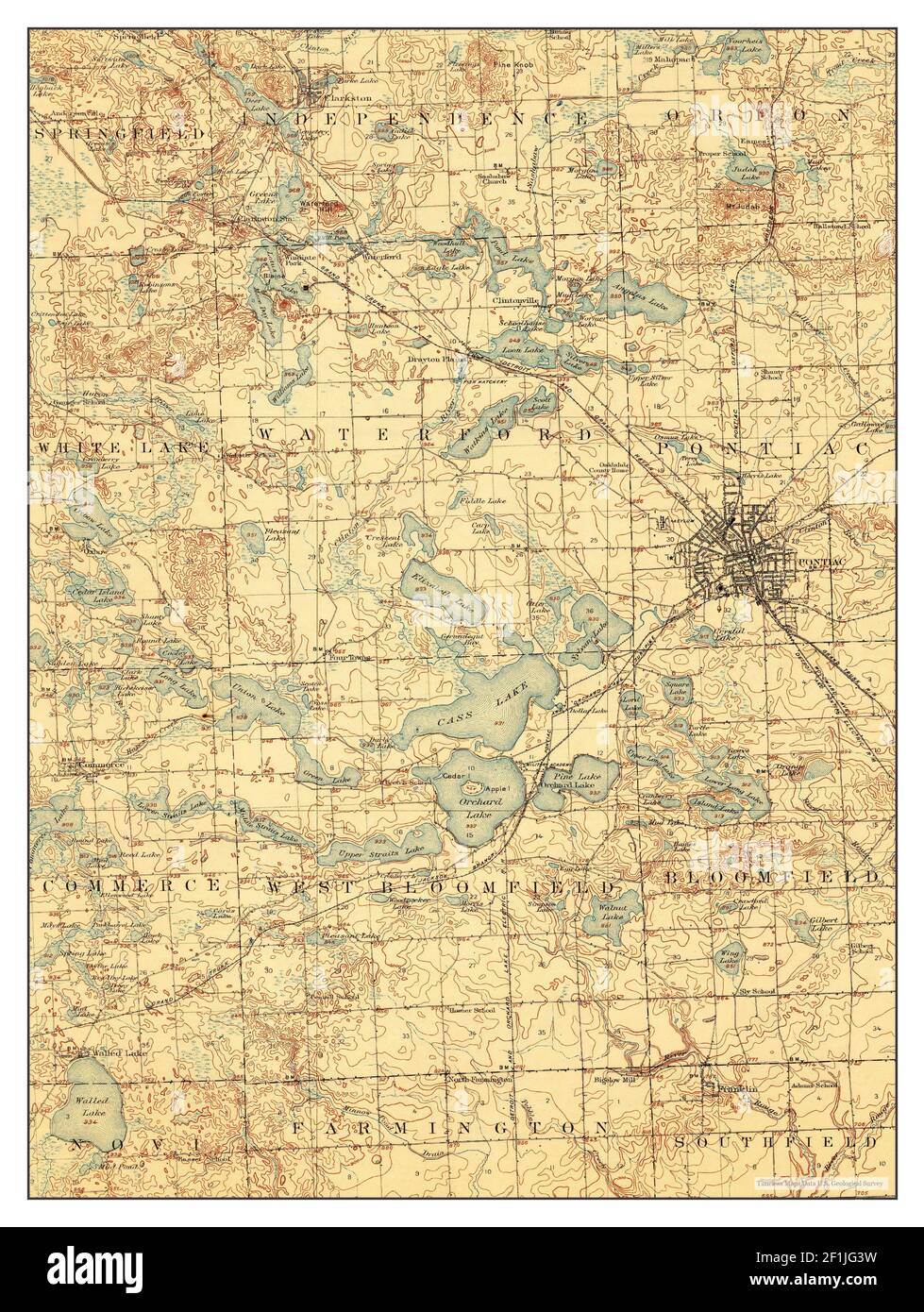 Pontiac, Michigan, map 1907, 162500, United States of America by