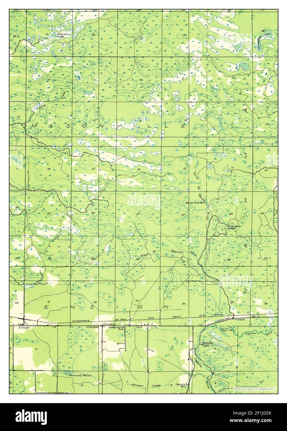 Rapid River NE Michigan map 1932 - Rapid River Ne Michigan Map 1932 131680 United States Of America By Timeless Maps Data Us Geological Survey 2F1JG5K