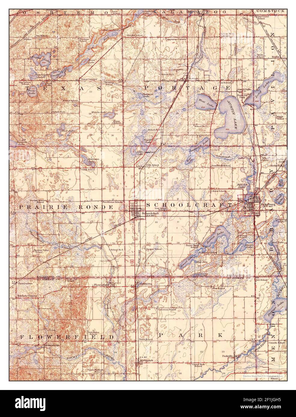 Schoolcraft, Michigan, map 1922, 162500, United States of America by Timeless Maps, data U.S