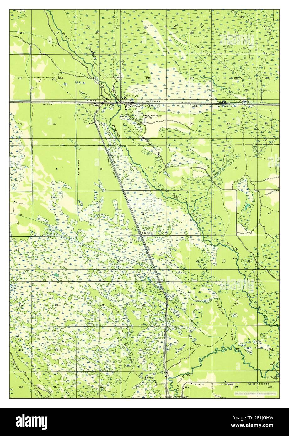 Seney SW, Michigan, map 1931, 1:31680, United States of America by Timeless Maps, data U.S. Geological Survey Stock Photo