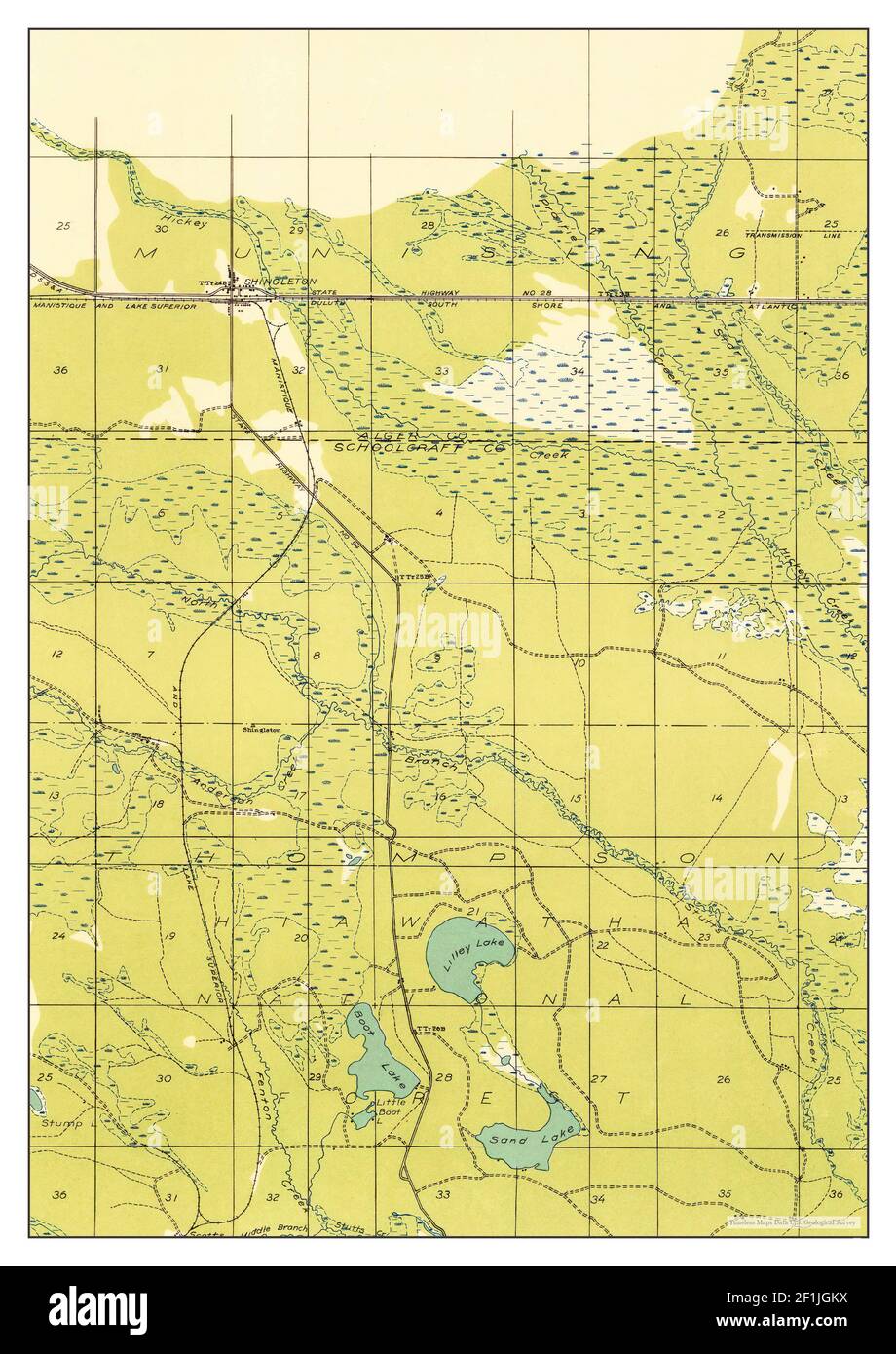 Shingleton SW, Michigan, map 1931, 131680, United States of America by