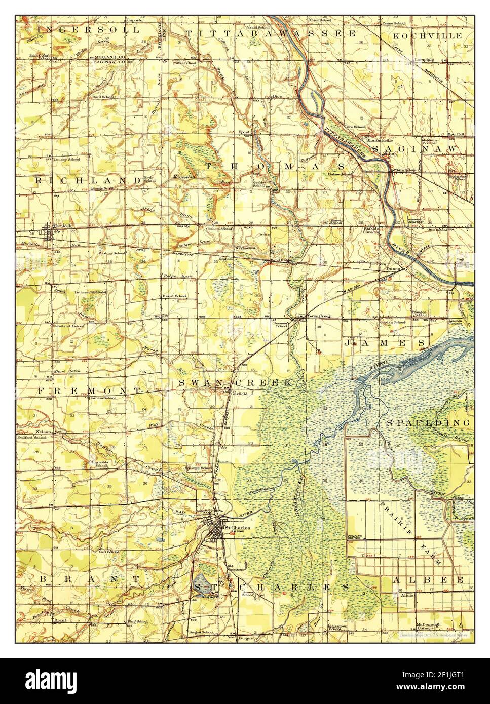 Map of st charles michigan hi-res stock photography and images - Alamy