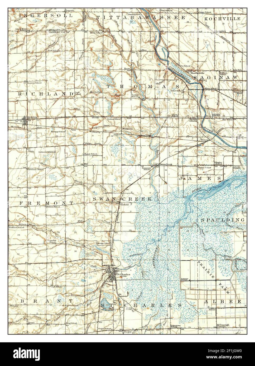 Map of st charles michigan hi-res stock photography and images - Alamy