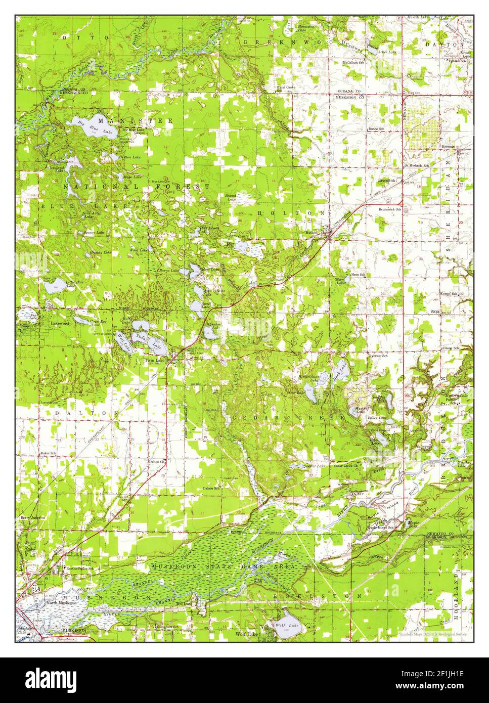Twin Lake, Michigan, map 1958, 162500, United States of America by