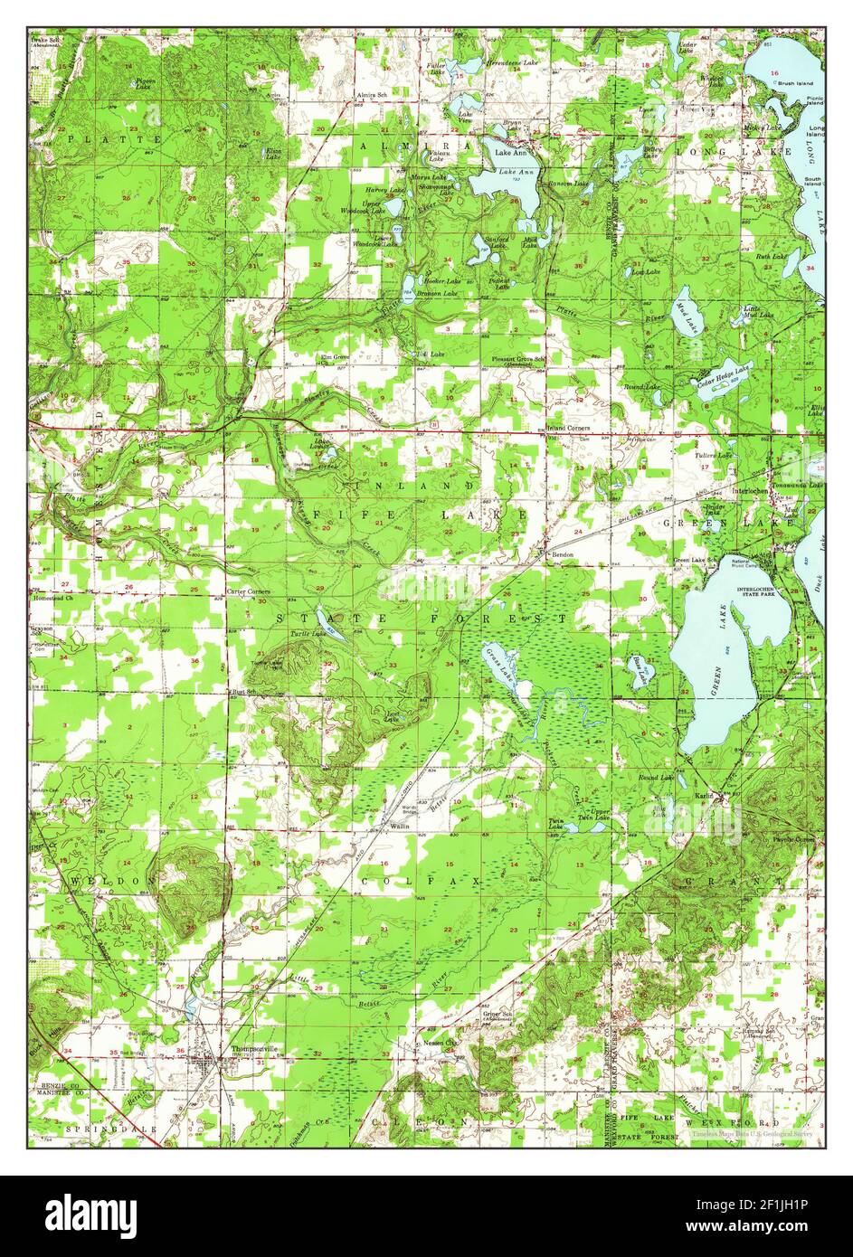 Thompsonville, Michigan, map 1956, 162500, United States of America by