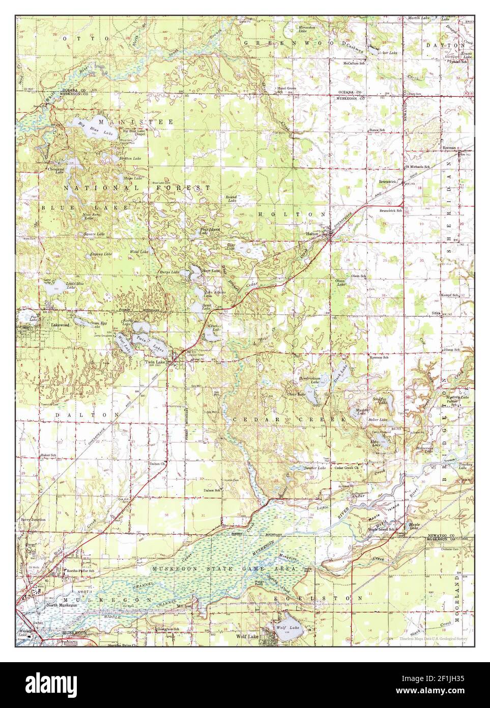 Twin Lake, Michigan, map 1958, 162500, United States of America by