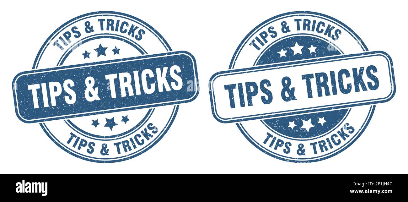 tips & tricks stamp. tips & tricks sign. round grunge label Stock Vector