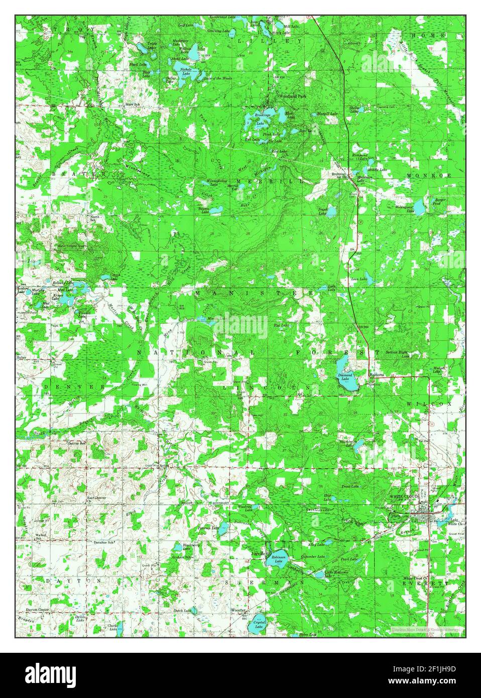 White Cloud Michigan Map White Cloud, Michigan, Map 1959, 1:62500, United States Of America By  Timeless Maps, Data U.s. Geological Survey Stock Photo - Alamy