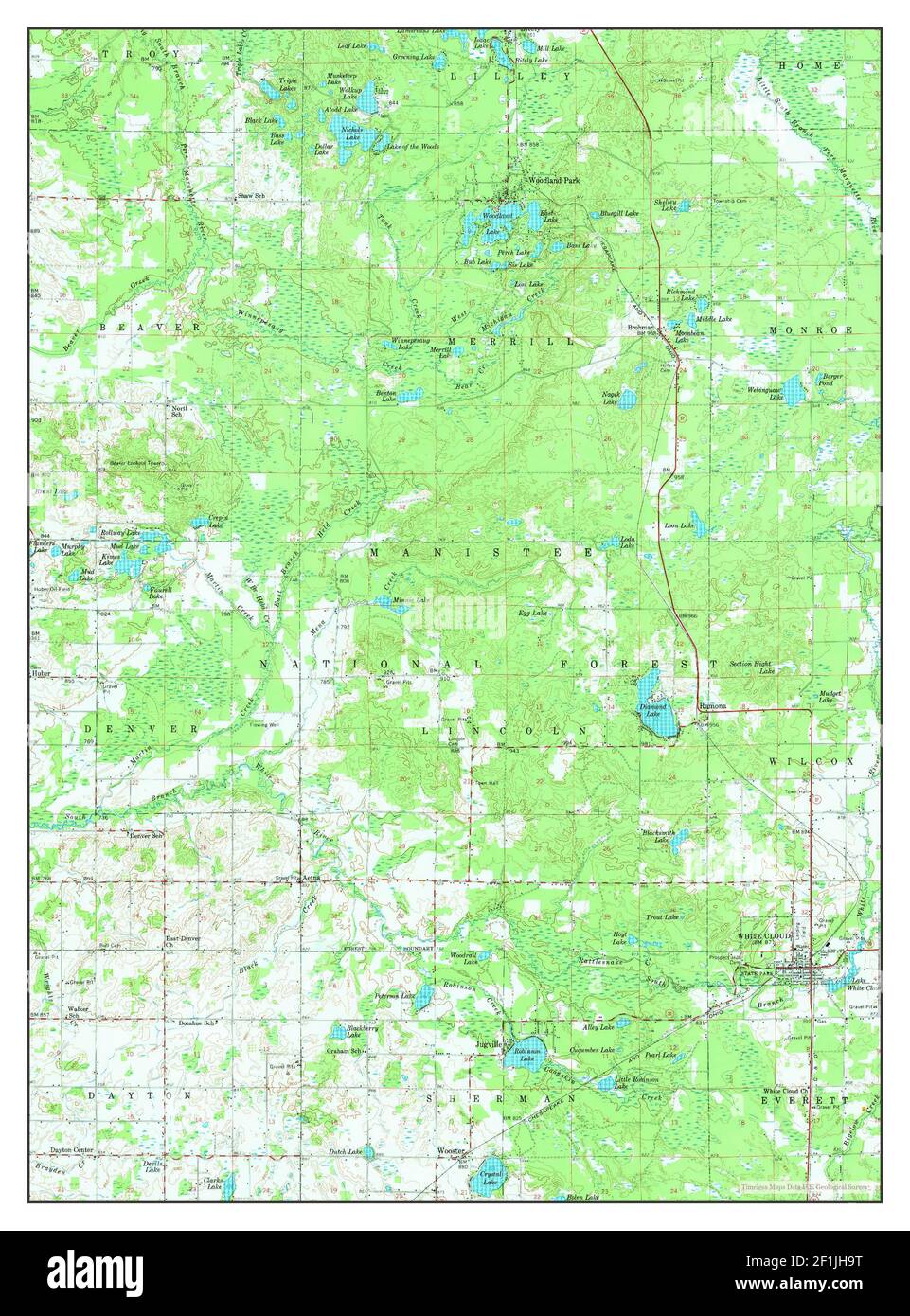 White Cloud, Michigan, map 1959, 162500, United States of America by