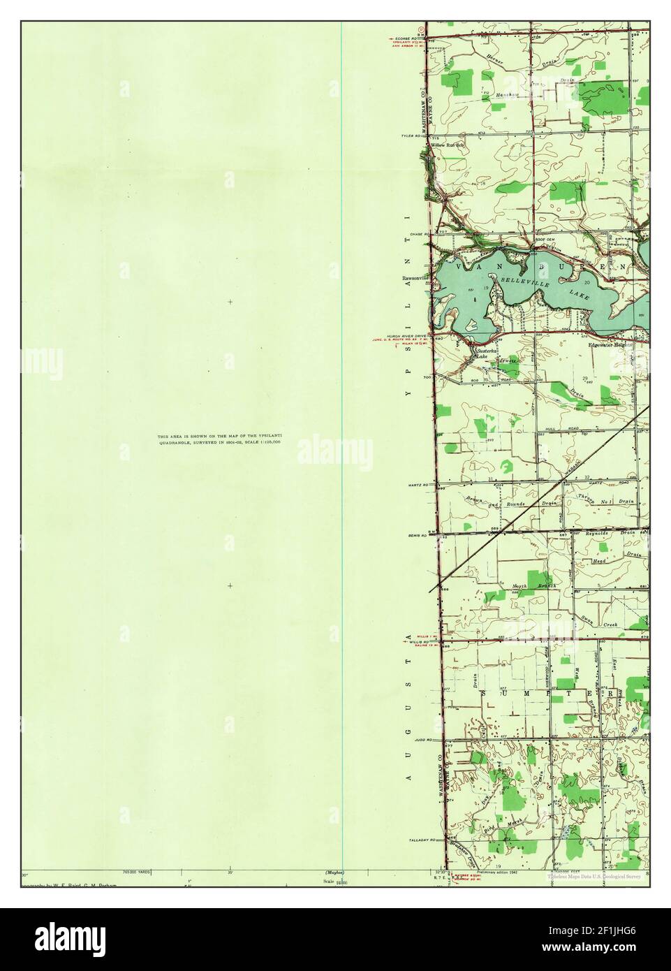 Ypsilanti East, Michigan, map 1942, 124000, United States of America
