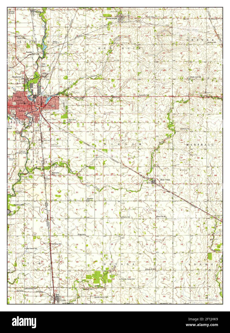 Austin, Minnesota, map 1954, 162500, United States of America by Timeless Maps, data U.S