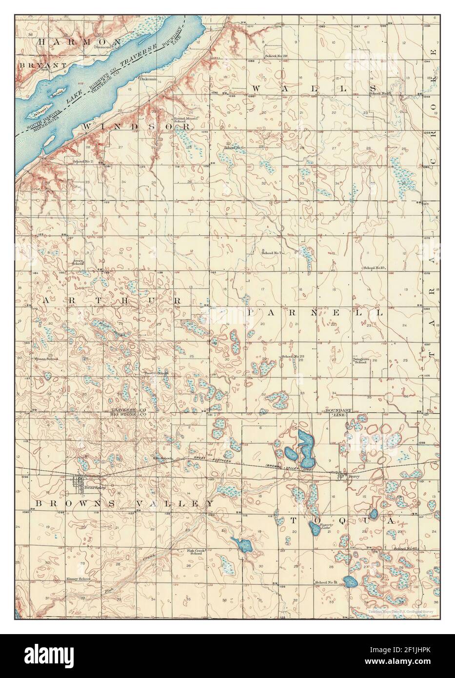 Beardsley, Minnesota, map 1916, 162500, United States of America by Timeless Maps, data U.S