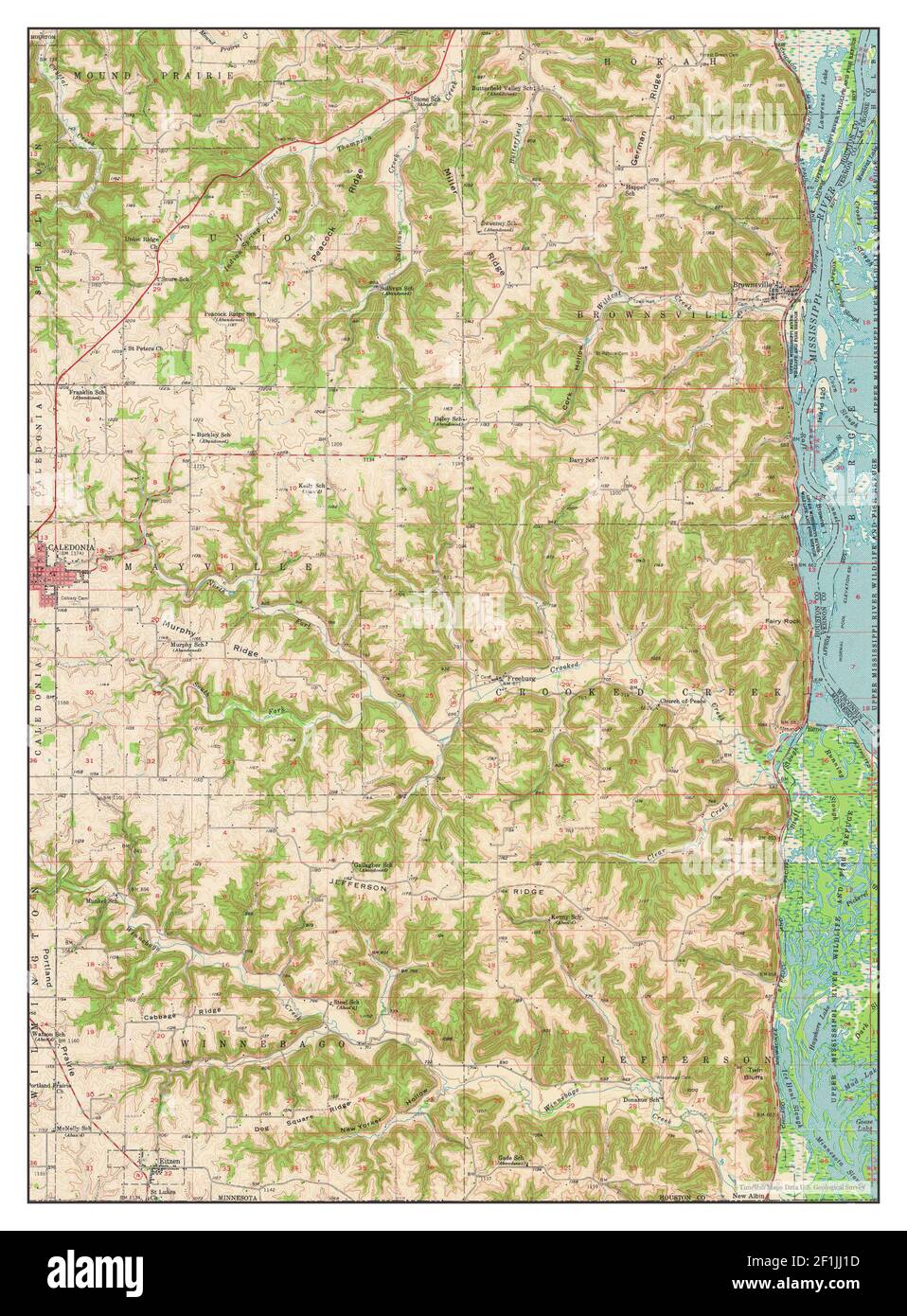 Brownsville, Minnesota, map 1956, 162500, United States of America by
