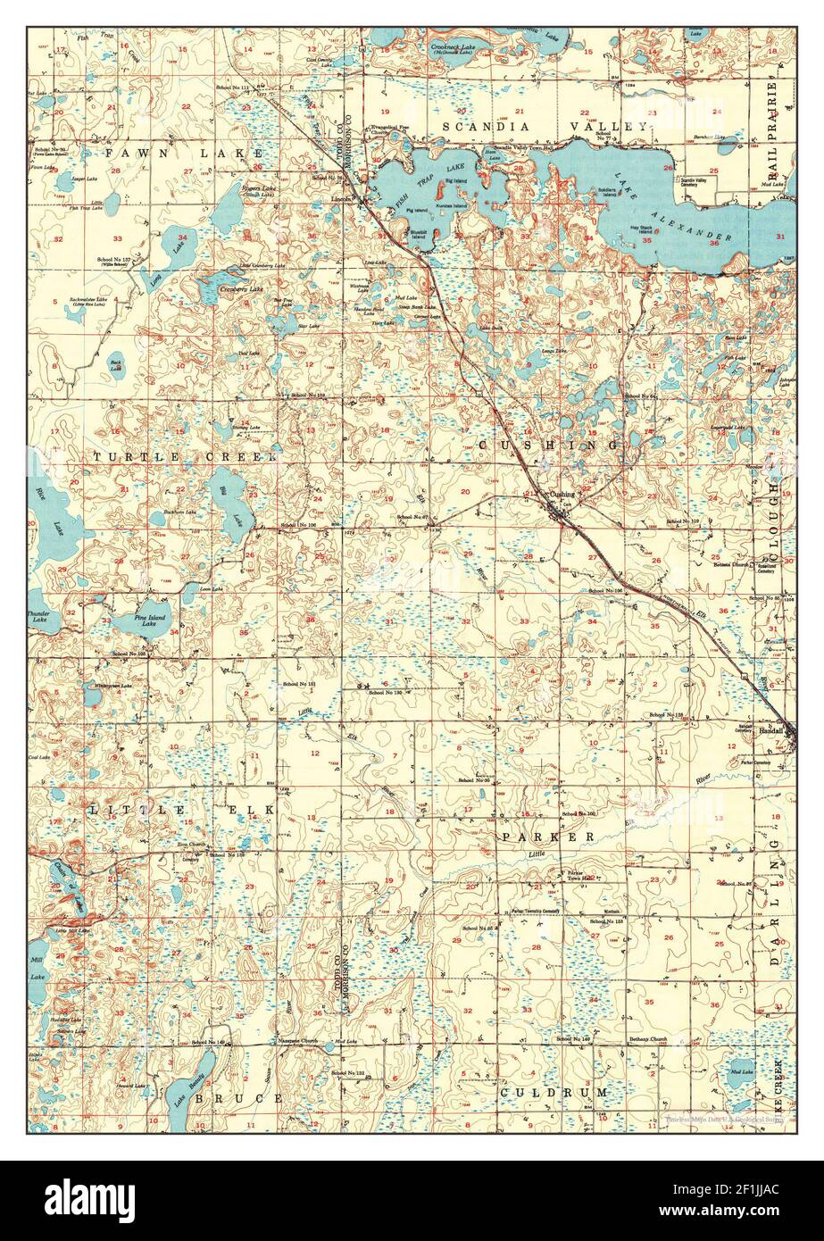 Cushing, Minnesota, map 1950, 162500, United States of America by Timeless Maps, data U.S