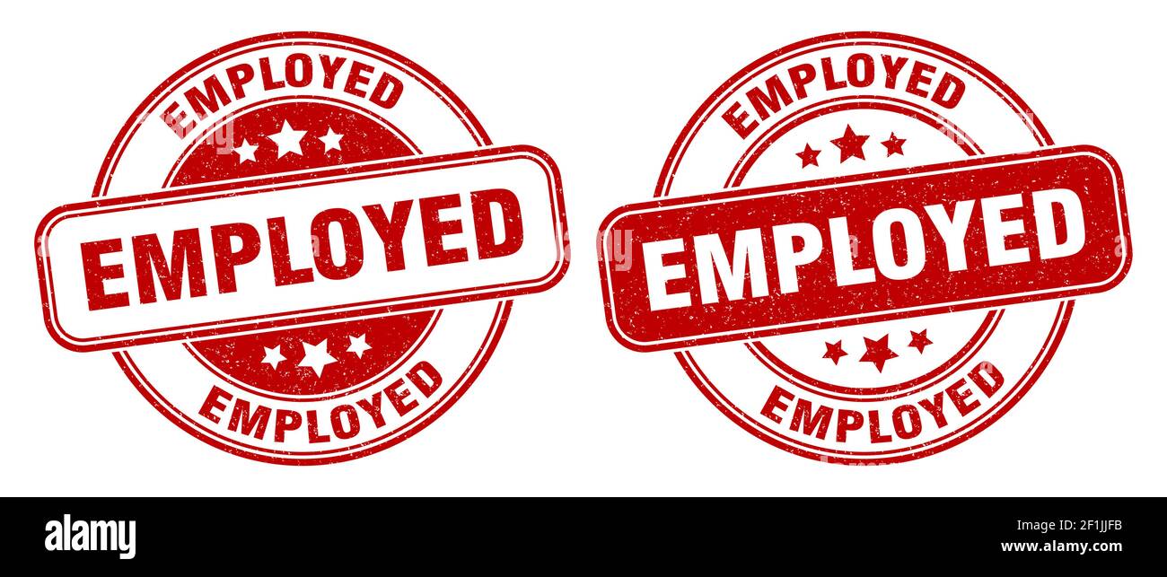 employed stamp. employed sign. round grunge label Stock Vector