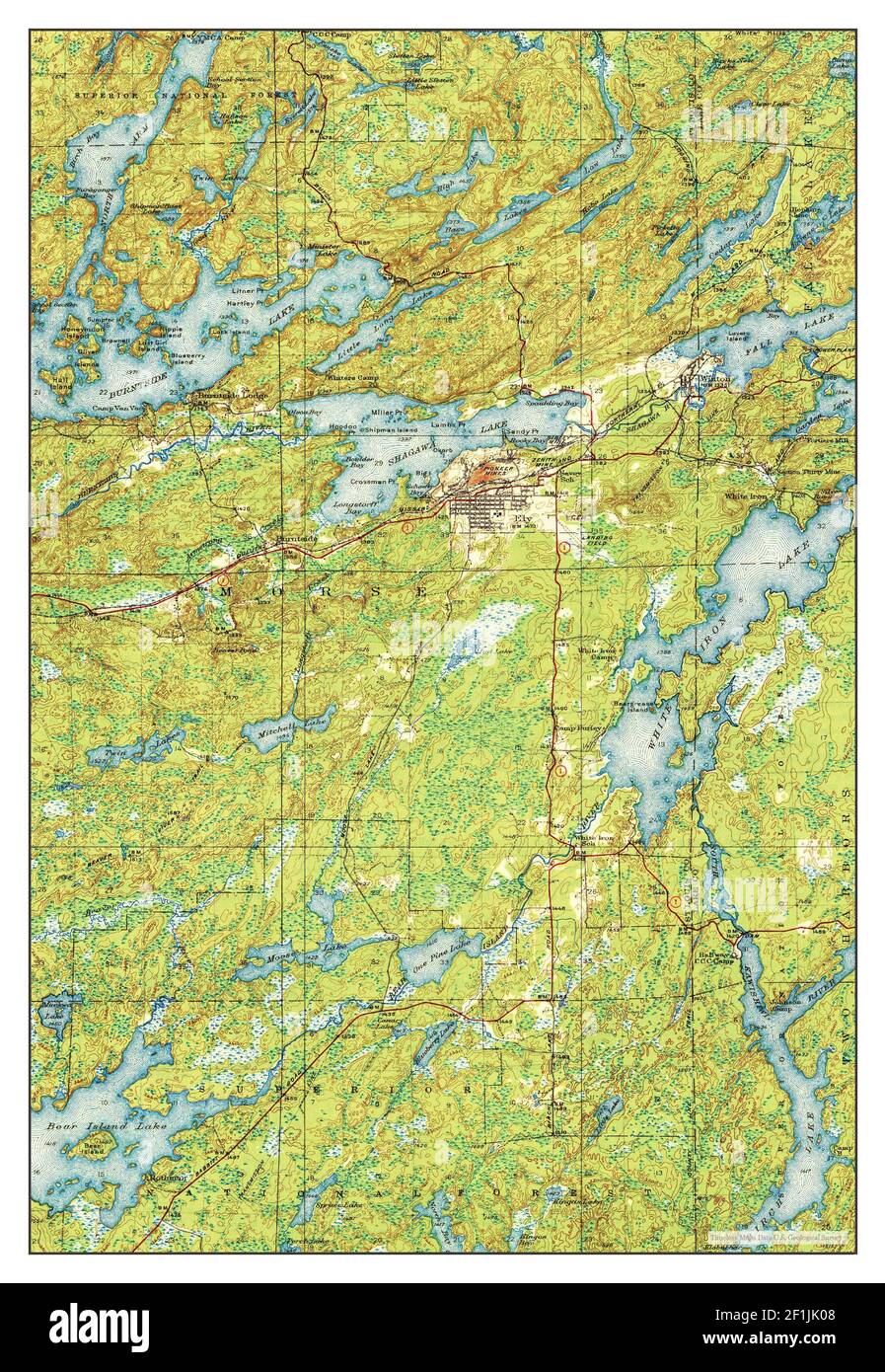 Ely, Minnesota, map 1939, 1:62500, United States of America by Timeless 