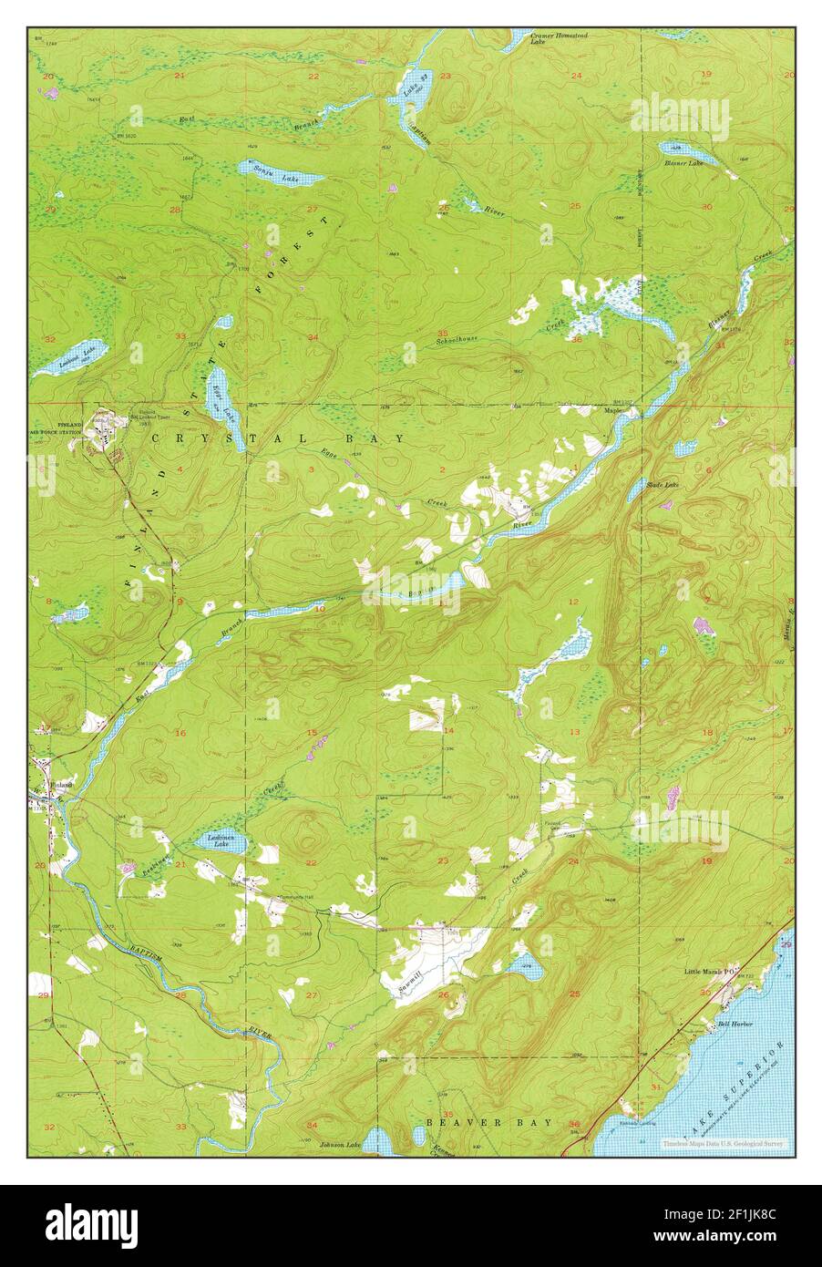 Finland, Minnesota, map 1956, 124000, United States of America by