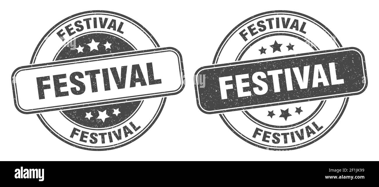 festival stamp. festival sign. round grunge label Stock Vector Image ...