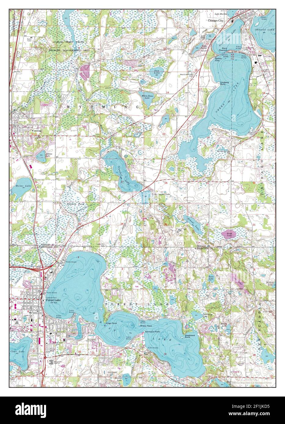 Forest Lake, Minnesota, map 1974, 124000, United States of America by