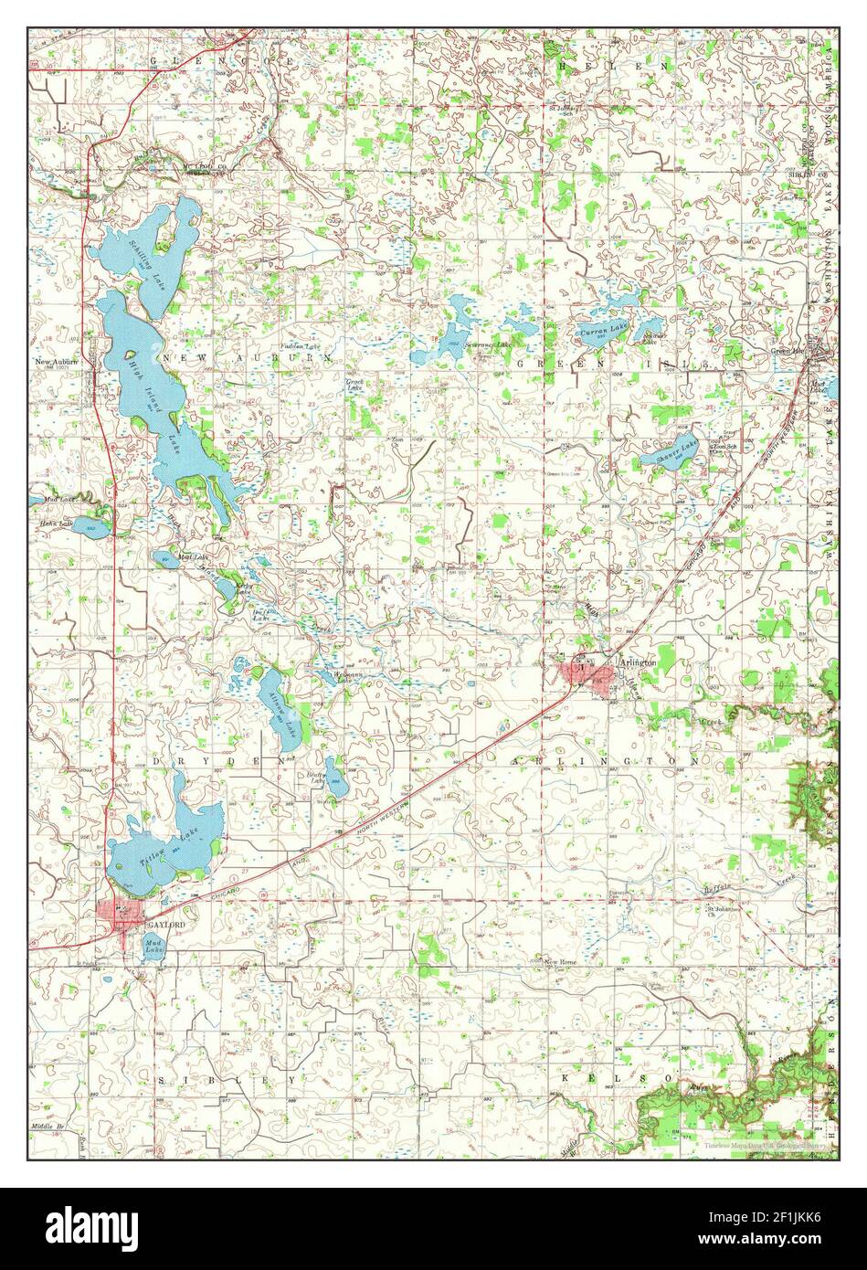 Gaylord, Minnesota, map 1958, 162500, United States of America by