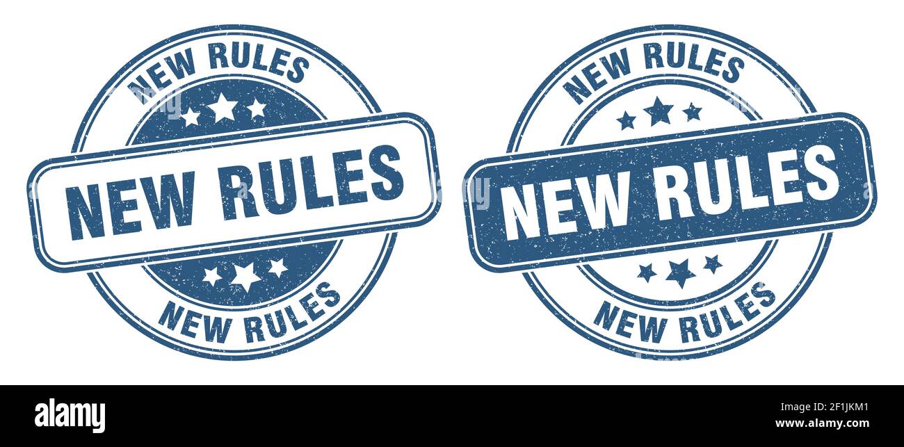 new rules stamp. new rules sign. round grunge label Stock Vector Image