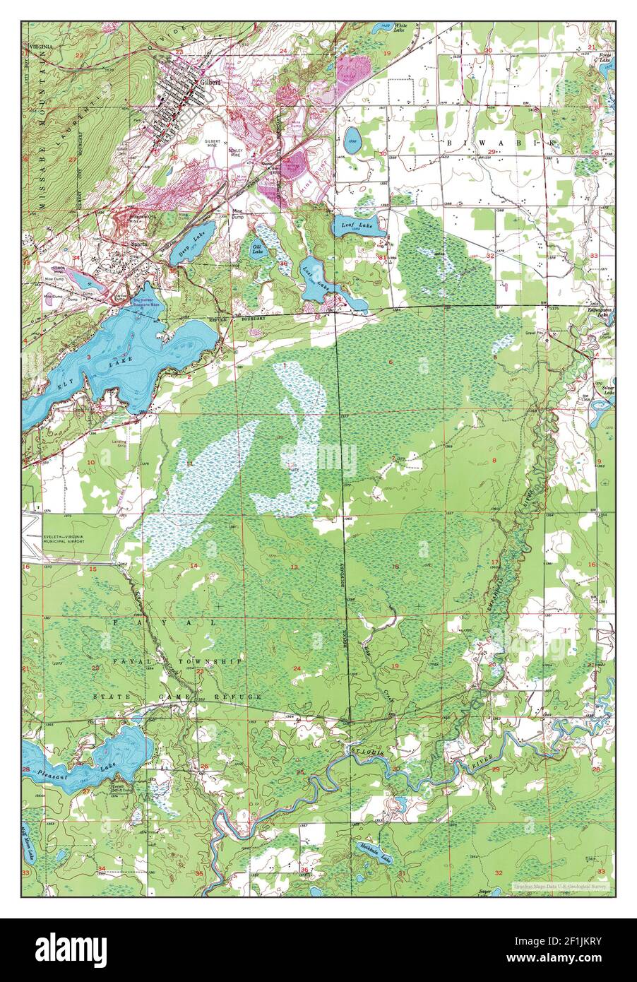 Gilbert, Minnesota, map 1951, 124000, United States of America by Timeless Maps, data U.S